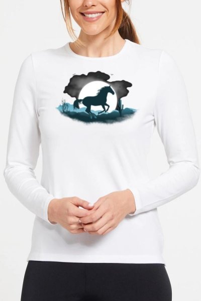 Horsemoon dámské tričko 100% bavlna biela