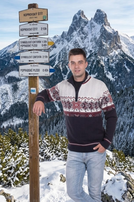 Pánsky nórsky sveter Igor-Z – tmavomodrý