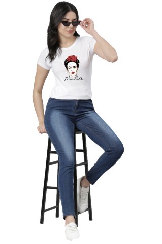 Tricou dama maneca scurta Frida alb