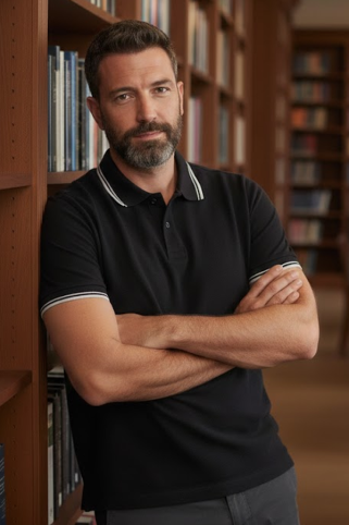 Muška crna rastezljiva polo majica