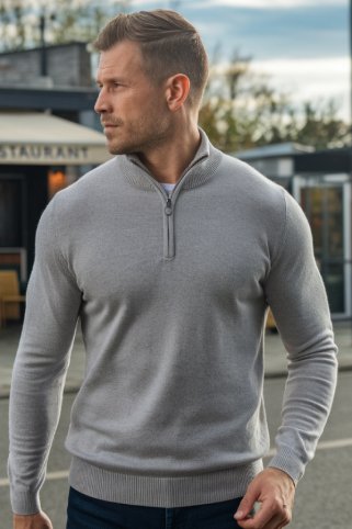 Muški pulover s kratkim zatvaračem