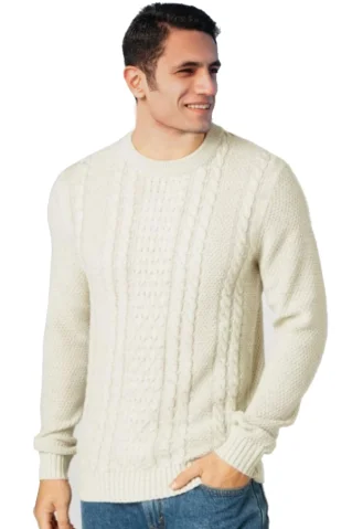 EWIDENT Men’s Elegant Cable‑Pattern Sweater