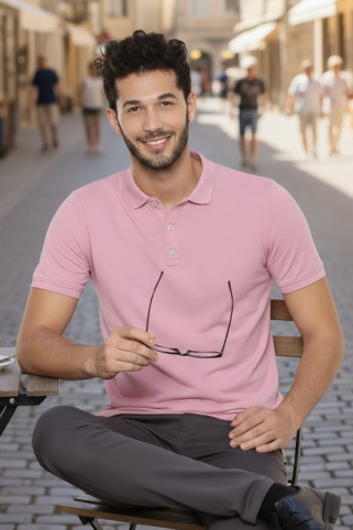 Elegantni polo 44254 pele pink