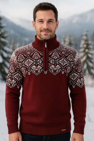 Men’s burgundy Norwegian sweater – Winti-Z