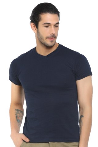 Elastična muška majica 32516X 92% pamuk – 8% elastan tamnoplava