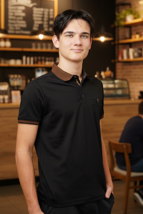 Herren-Poloshirt Olso Schwarz