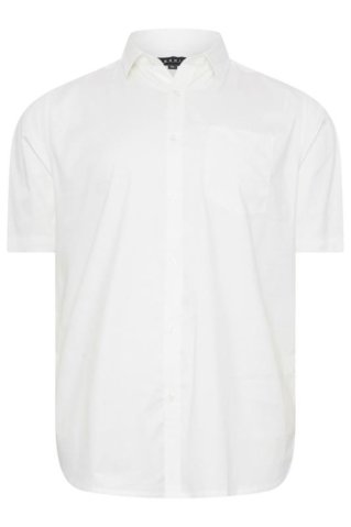 Men’s white oversized shirt – short sleeve 3XL–6XL