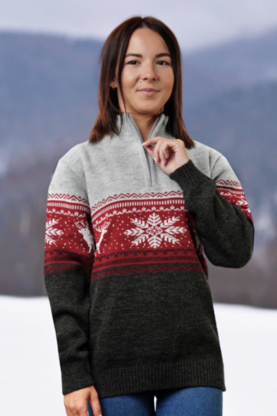 Ženski norveški vuneni džemper Nera-Z – grafit