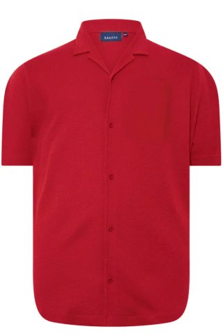 Muška crvena košulja – kratki rukav, velike veličine 3XL–6XL