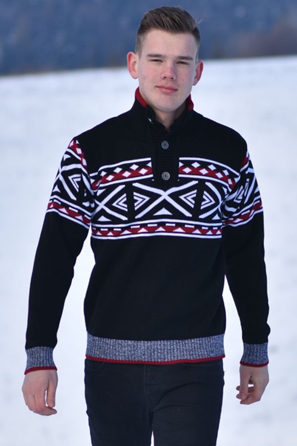 Udoben norveški pulover z gumbi Kleo