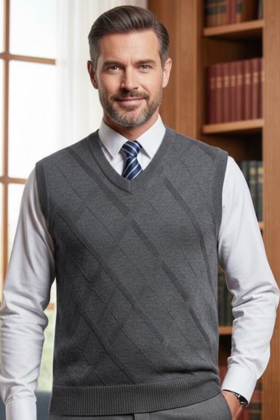 Men's Knitted Vest NovoBB Grey