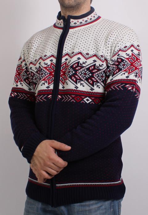 Jachetă tricotată modern cu model norvegiană IGOR-AZ