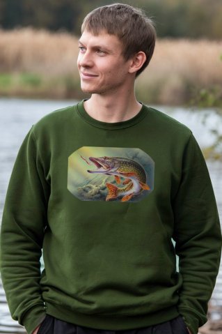 Pánska mikina pre rybárov Šťuka