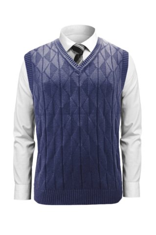 Men's knitted vest Cerino-BB navy