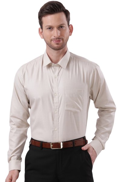 Elegantna moška srajca z dolgimi rokavi 44545 beige