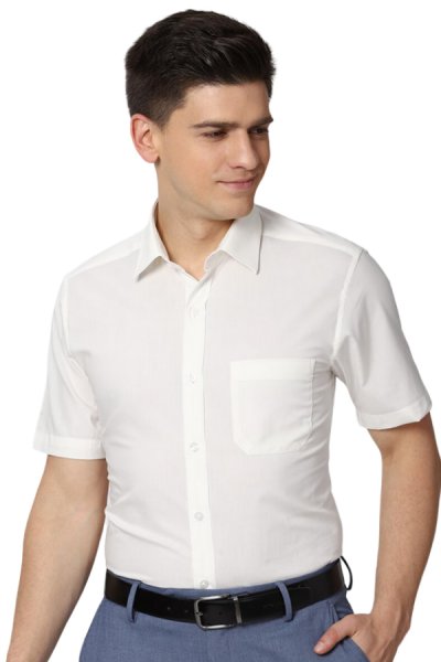 Moška bela srajca z dolgimi rokavi 44543