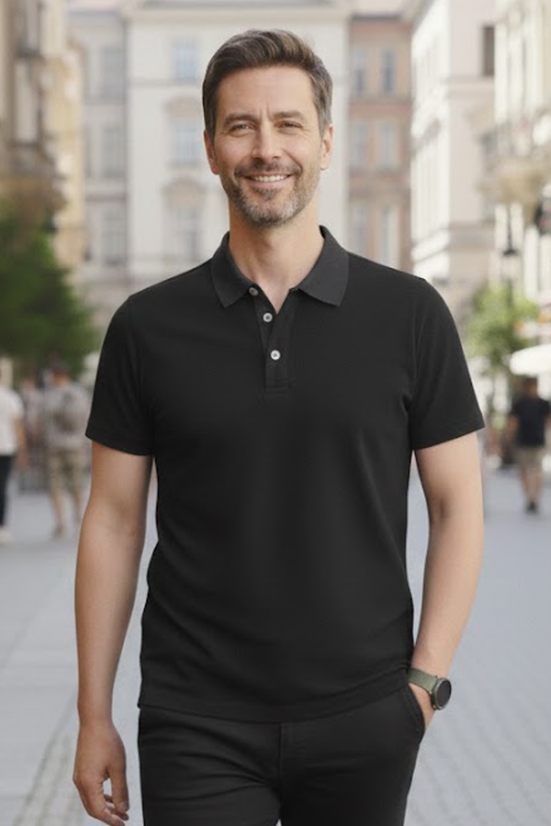 Elegantno polo 44260 crna-grafitno