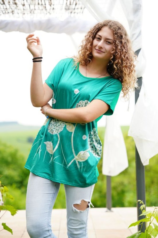 Elegantna zelena bluza JVP3017 – prozračan ljetni materijal