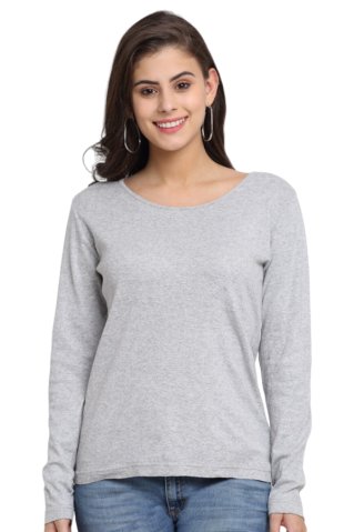 Cotton long sleeve T-shirt grey