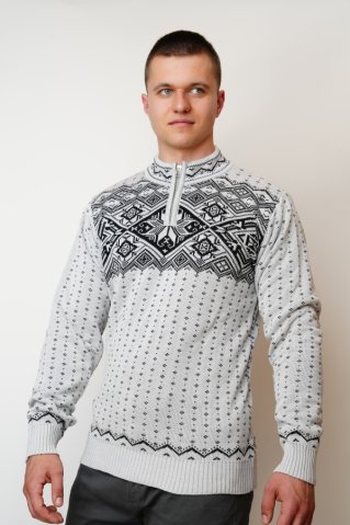 Pánsky nórsky pletený sveter Kemal-Z – sivá