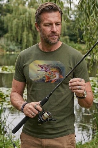 Fisherman férfi póló Fish7 zöld