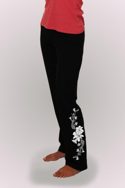 Pantaloni de trening dama cu imprimeu Ornament2 26253T negru