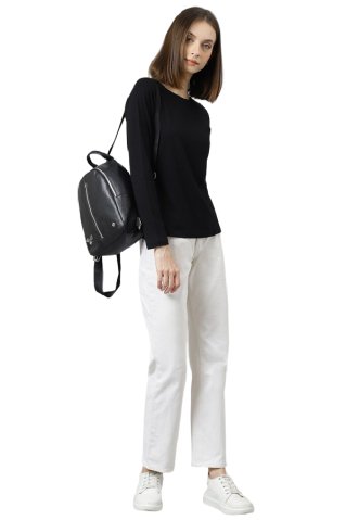 Cotton long sleeve T-shirt black