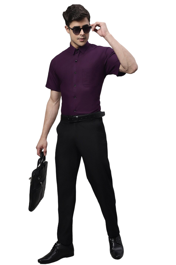 Moška srajca s kratkimi rokavi 44551vijolična