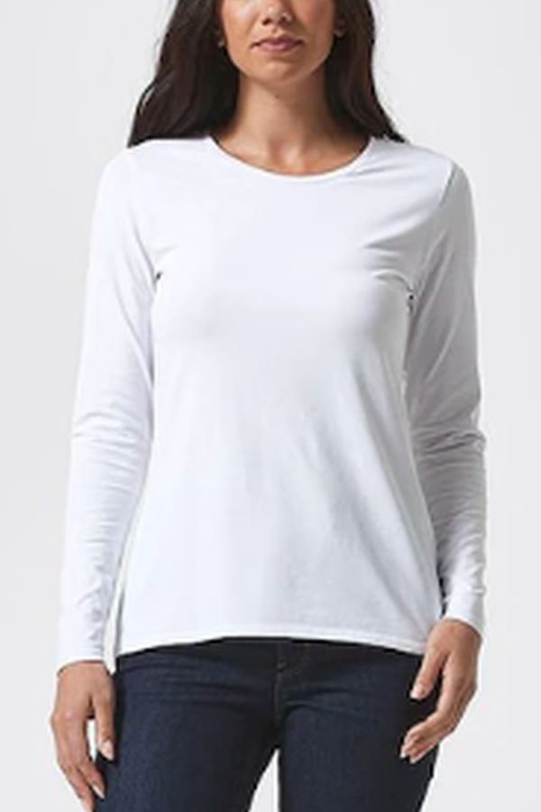 Tricou de damă cu mânecă lungă 22152X alb