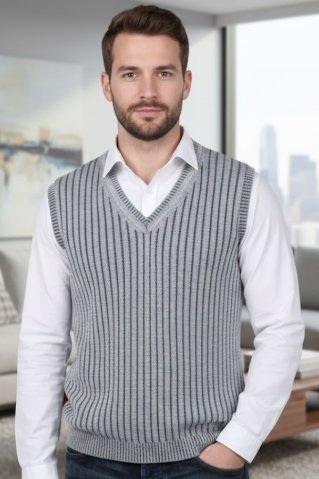 Elegant knitted vest Laos BB grey