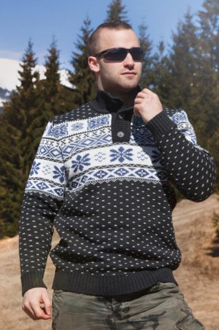 Kevin men's button-up sweater grafit