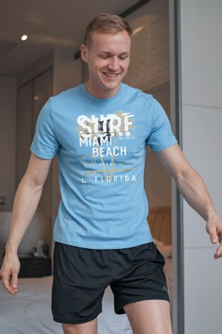 Lagana plava Oahasurf pidžama s kratkim rukavima