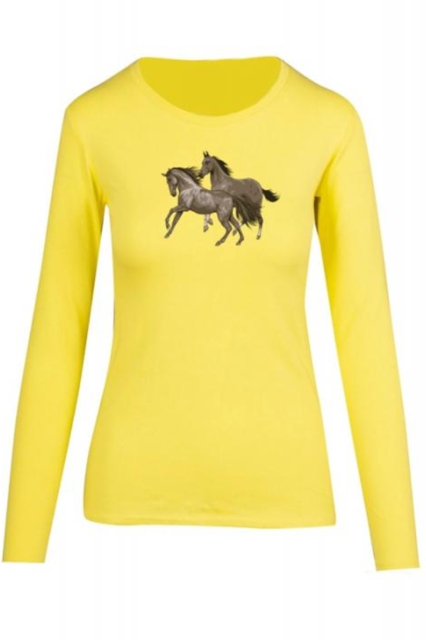 Horseduo női póló 100% pamut sárga