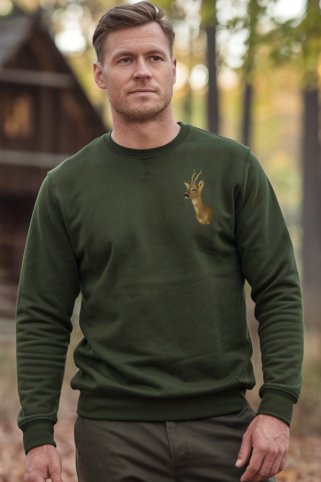 Muška lovačka majica Ewident s realističnim motivom srnjaka