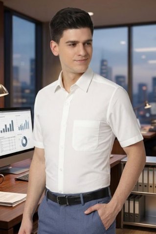 Koszula męska 44543 biała