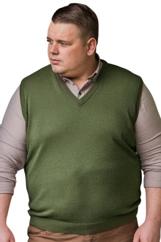 Pletená hladká vesta P2037BBbig zelená
