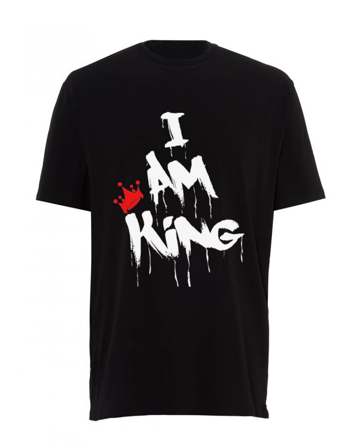 Cool I AM KING fekete póló