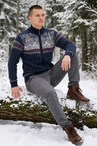 Herren-Wollpullover im norwegischen Stil LIBOR AZ