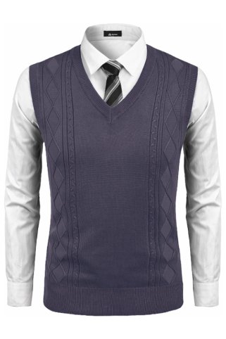 Męska kamizelka dzianinowa BBBvest grafitowa