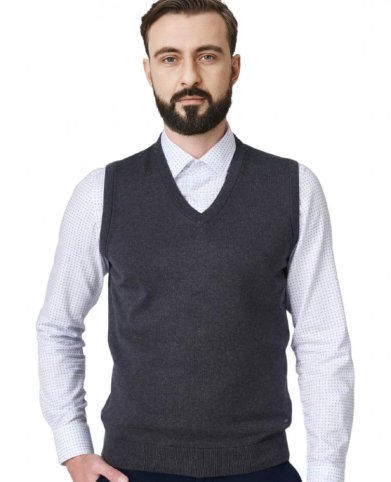 Pánska pletená vesta 44969 grafit