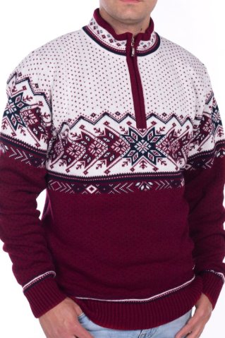 Sveter na zips Igor-Z burgund