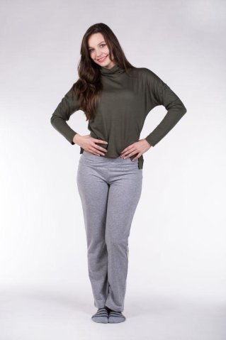 Dolge športne hlače 26253T siva