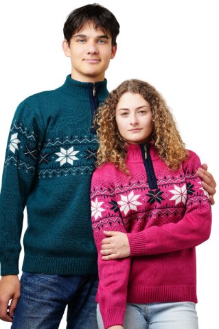 Damen rosa Norweger-Strickjacke – Mira