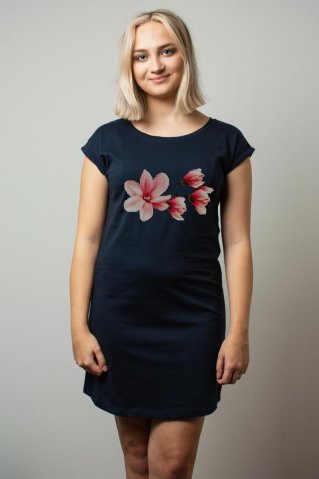 Koszula nocna damska Magnolia granatowa