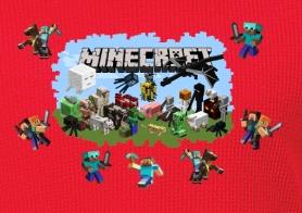 Minecraft_team gyerek póló piros