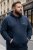 Men's plus size hoodie Ewident in dark blue on a model in the city