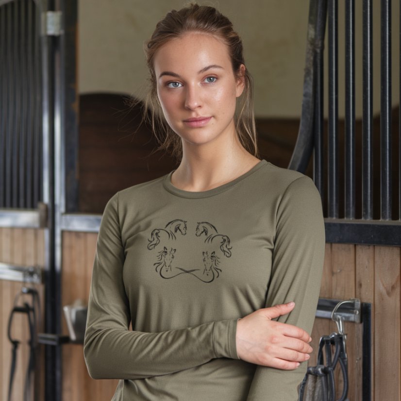 Ženska zelena majica s siluetom konja
