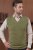 Man wearing Lojzo BB men's khaki hunting vest layered over a checkered hunting shirt