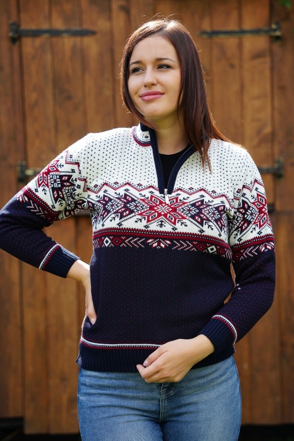 Ženski puloverji z norveškim vzorcem Igora Z navy