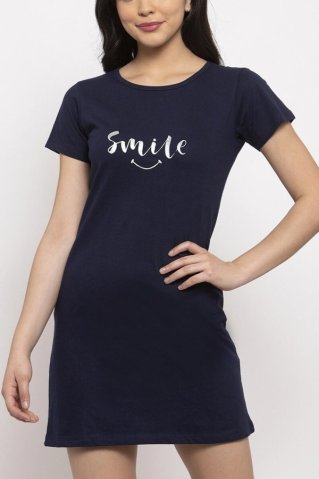 Koszula nocna damska Smilepyz granatowa
